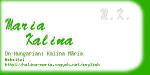 maria kalina business card